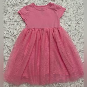 Girls size 5 pink glitter tulle dress